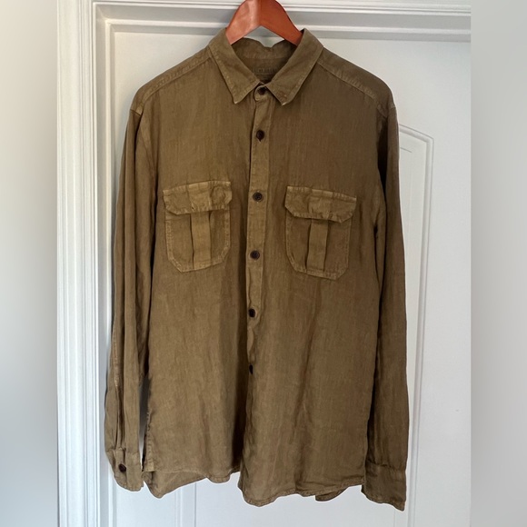 Lucky Brand Other - Lucky Brand, Casual brown linen button down shirt, lightly worn, L